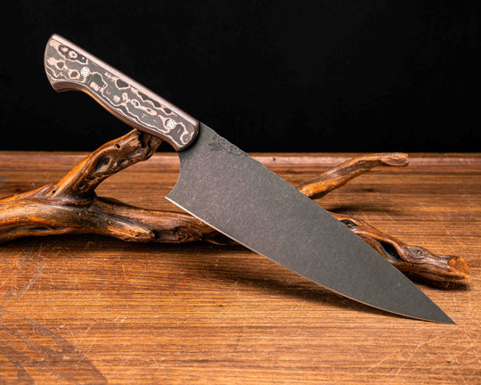 Chef Blade- Copper Camo Carbon, Mosaic Pins, Smooth Grip