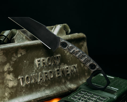 SHPOS - Black Burlap Micarta, Armor Black Cerakote, Allen Bolts, Iron Grip