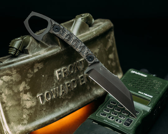 SHPOS - Black Burlap Micarta, Allen Bolts, Iron Grip