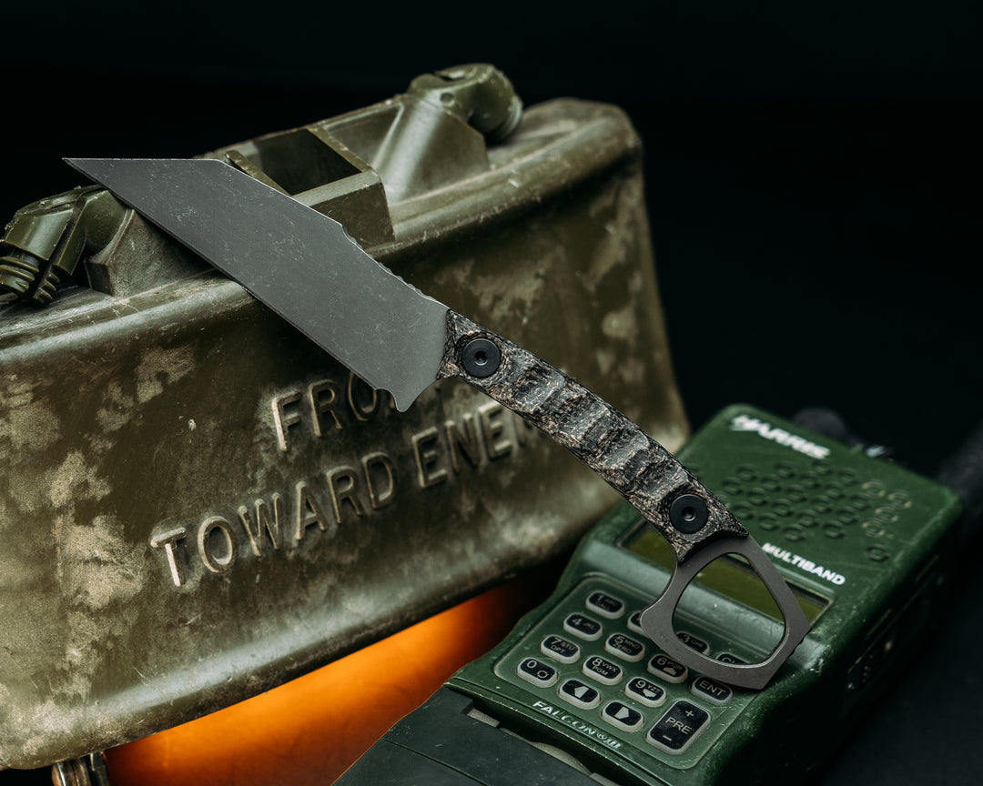 SHPOS - Black Burlap Micarta, Allen Bolts, Iron Grip