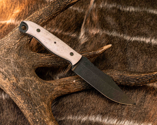 Crow Scout- Elk Antler, Mosaic Pins, 1/8" Copper Pin, Smooth Grip