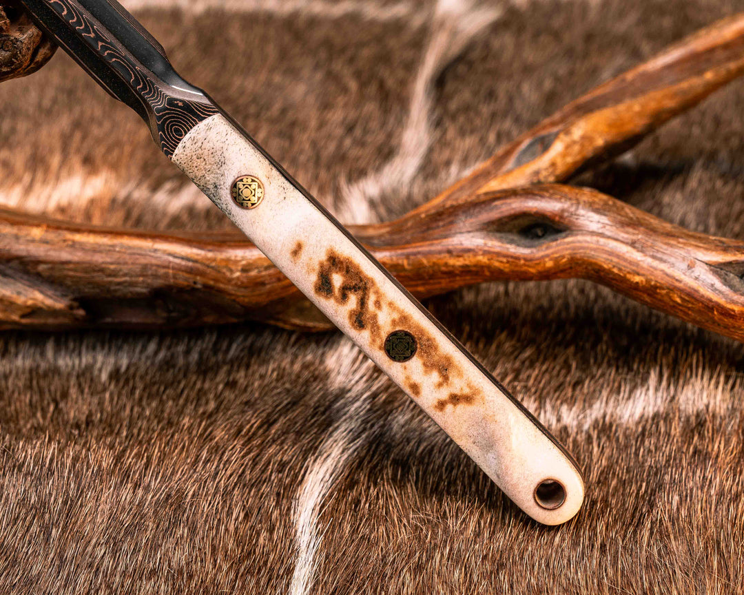 OSS Spike- Baker Forge Raindrop Pattern CopperMai- Moose Antler, Mosaic Pins, Copper Lanyard Pin, Textured Grip