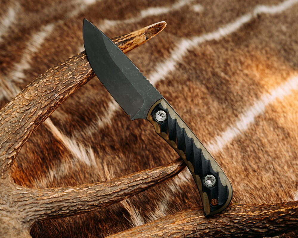 Cav Jr - OD Green & Black G10, Ti Torx bolts, Reticulated Grip