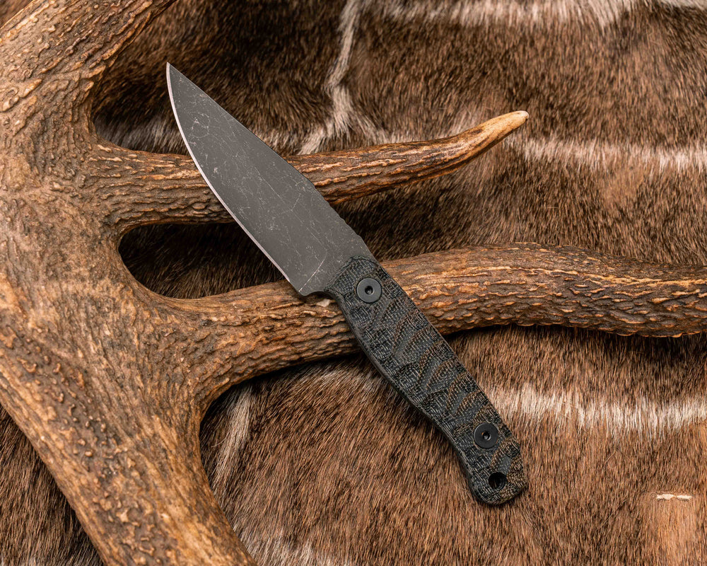 Feather Light- Black Canvas Micarta, Allen Bolts, Textured Grip