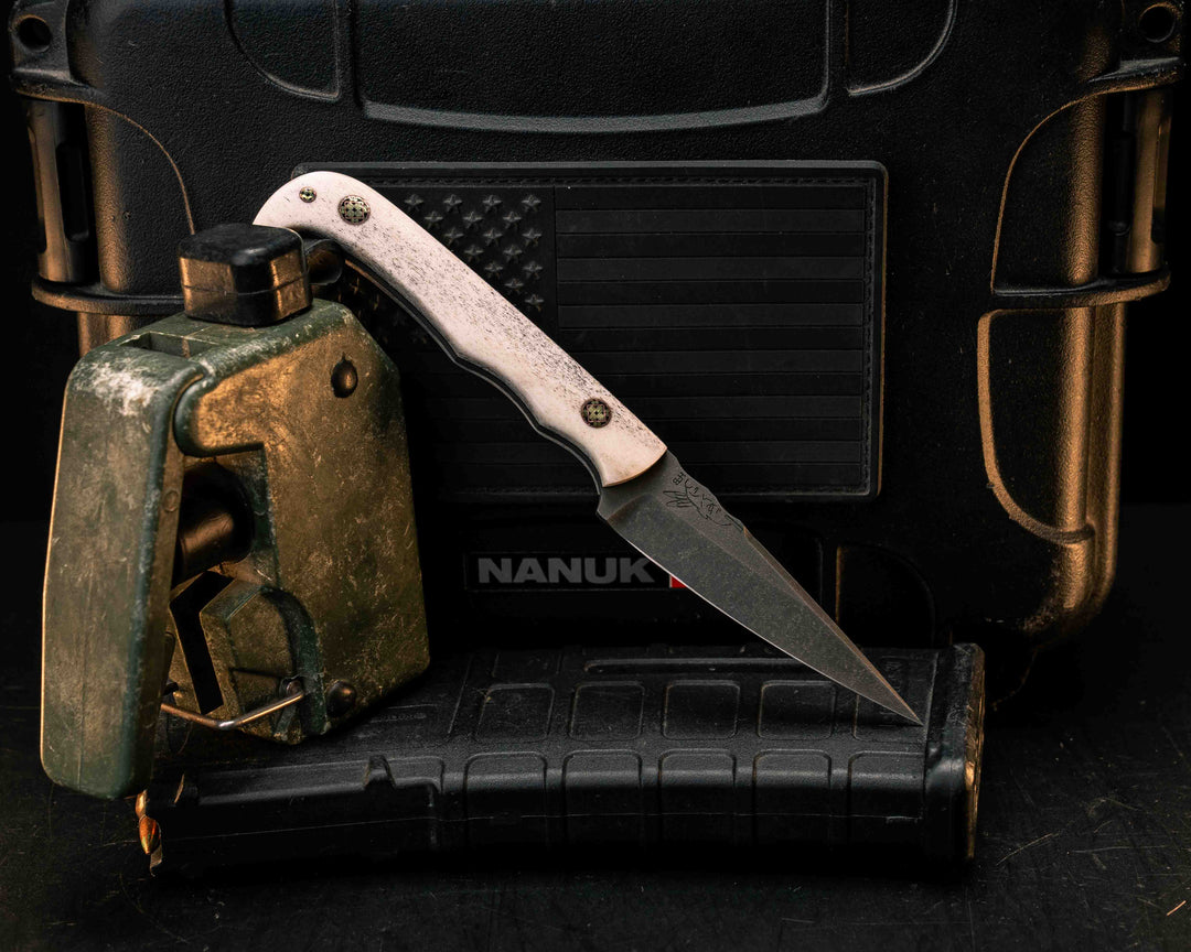 Slender Man- Elk Antler, Mosaic Pins, Smooth Grip