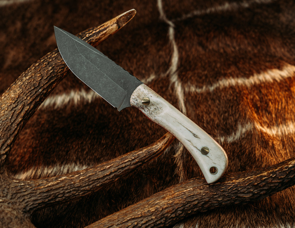 Cav Jr Compound Grind (CPM-S60V) - Overlayed Cherry & Black G10 Liner, Brass Pins, Brass Layard Pins, Contoured Grip