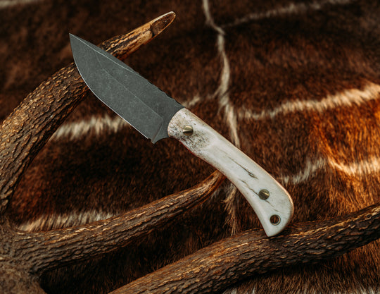 Cav Jr Compound Grind (CPM-S60V) - Overlayed Cherry & Black G10 Liner, Brass Pins, Brass Layard Pins, Contoured Grip