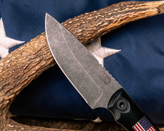Cav Jr Back Country Semiquincentennial- Black G10, American Flag Inlay, Red, White and Blue G10 and Brass Liner, Allen Bolts, Smooth Grip