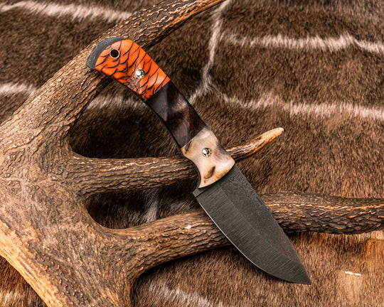 Cavner- Ram's Horn, Desert Ironwood Split, Pinecone in Resin, Mosaic Pins, Brass Lanyard Pin, Textured Grip