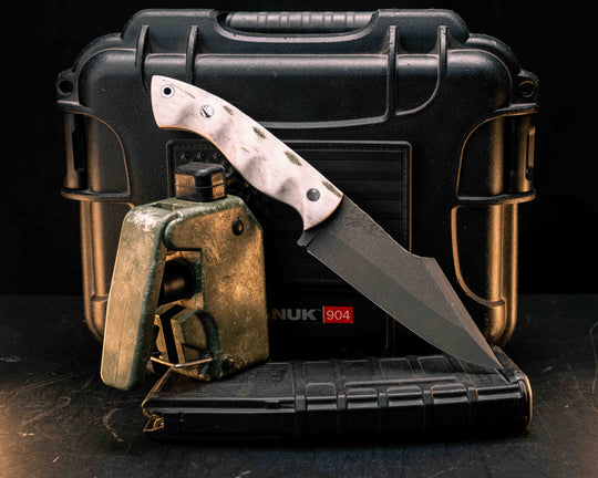 Widow Maker - Elk Antler, Mosaic Pins, Aluminum Lanyard Pin, Textured Grip