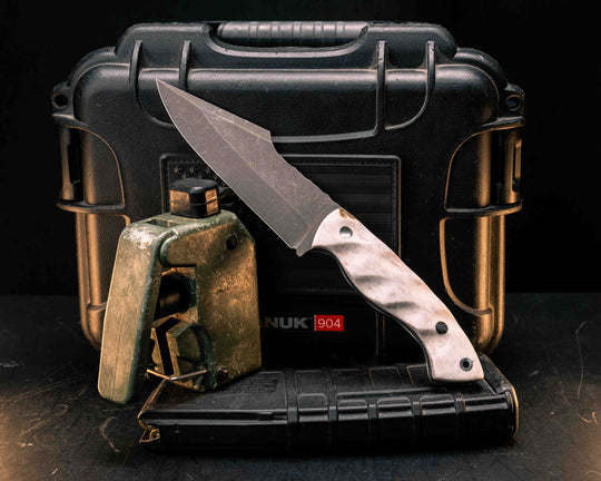 Widow Maker - Elk Antler, Mosaic Pins, Aluminum Lanyard Pin, Textured Grip