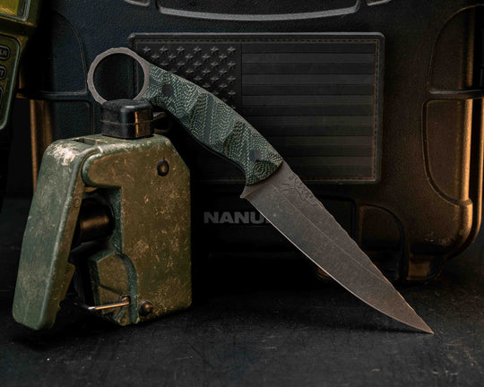 Osoraku 4"- Rio Verde Matrix Micarta, CF Pins, Textured Grip