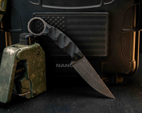 Osoraku 3" Mini- Black G10, CF Pins, Textured Grip