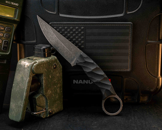 Osoraku 3" Mini- Black G10, CF Pins, Textured Grip