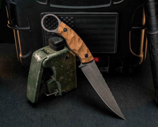 Osoraku 4"- Castille Jute Micarta, CF Pins, Textured Grip