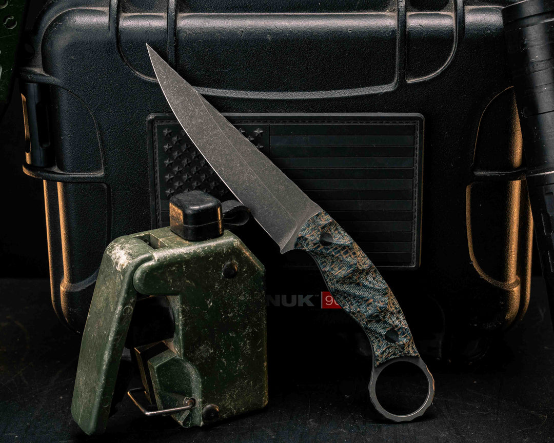 Osoraku 4"- Kumari Jute Micarta, CF Pins, Textured Grip
