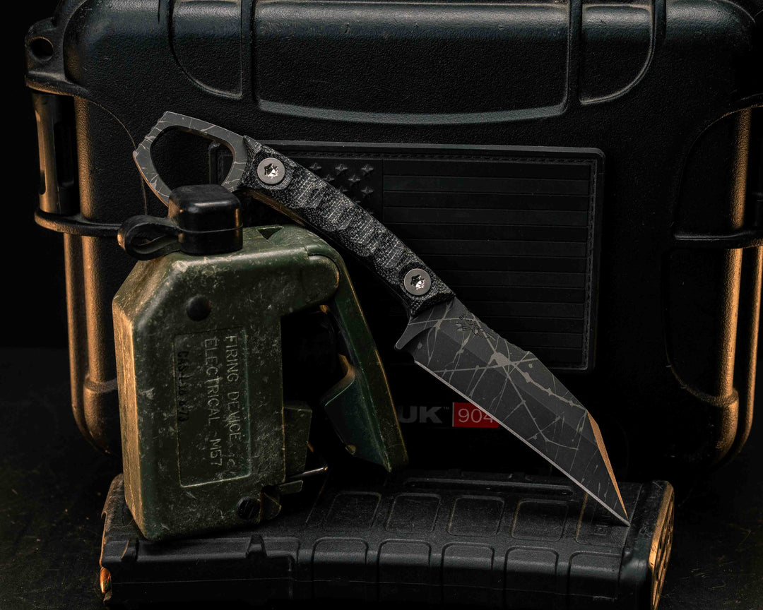 SHPOS- Black Canvas Micarta, Ti Allen Bolts, Textured Grip