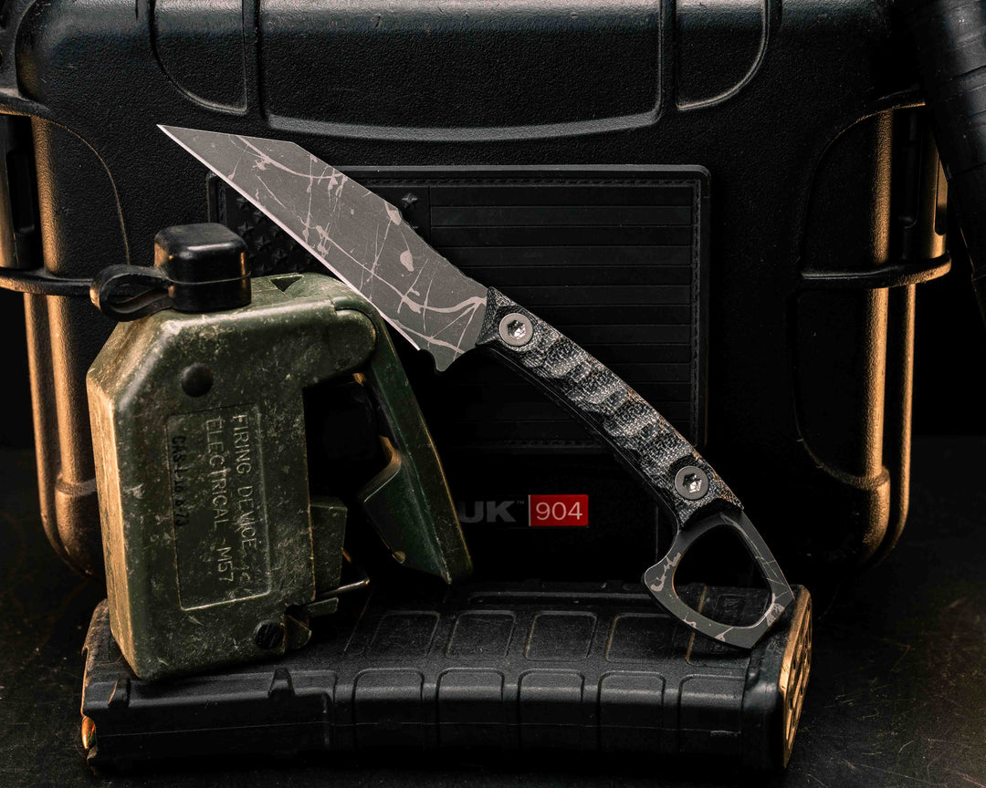 SHPOS- Black Canvas Micarta, Ti Allen Bolts, Textured Grip