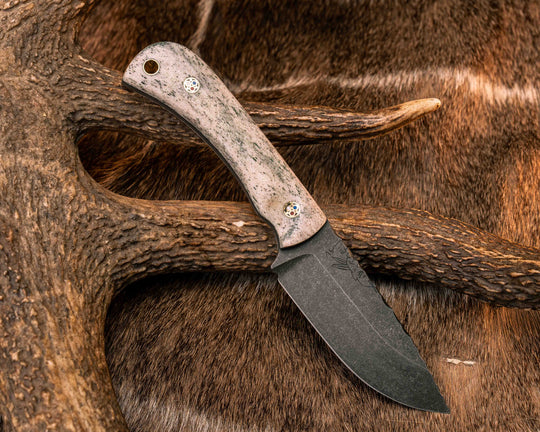 Cav Jr- Elk Antler, Patriot Mosaic Pins, Brass Lanyard Pin, Textured Grip