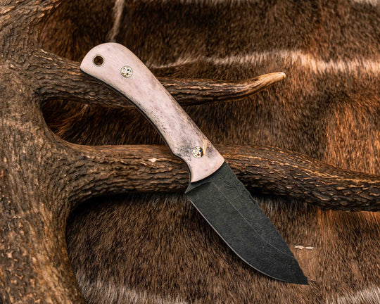 Cav Jr- Elk Antler, Patriot Mosaic Pins, Brass Lanyard Pin, Textured Grip