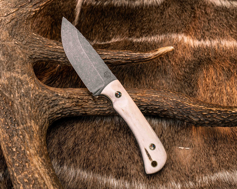 Cav Jr- Elk Antler, Patriot Mosaic Pins, Brass Lanyard Pin, Textured Grip
