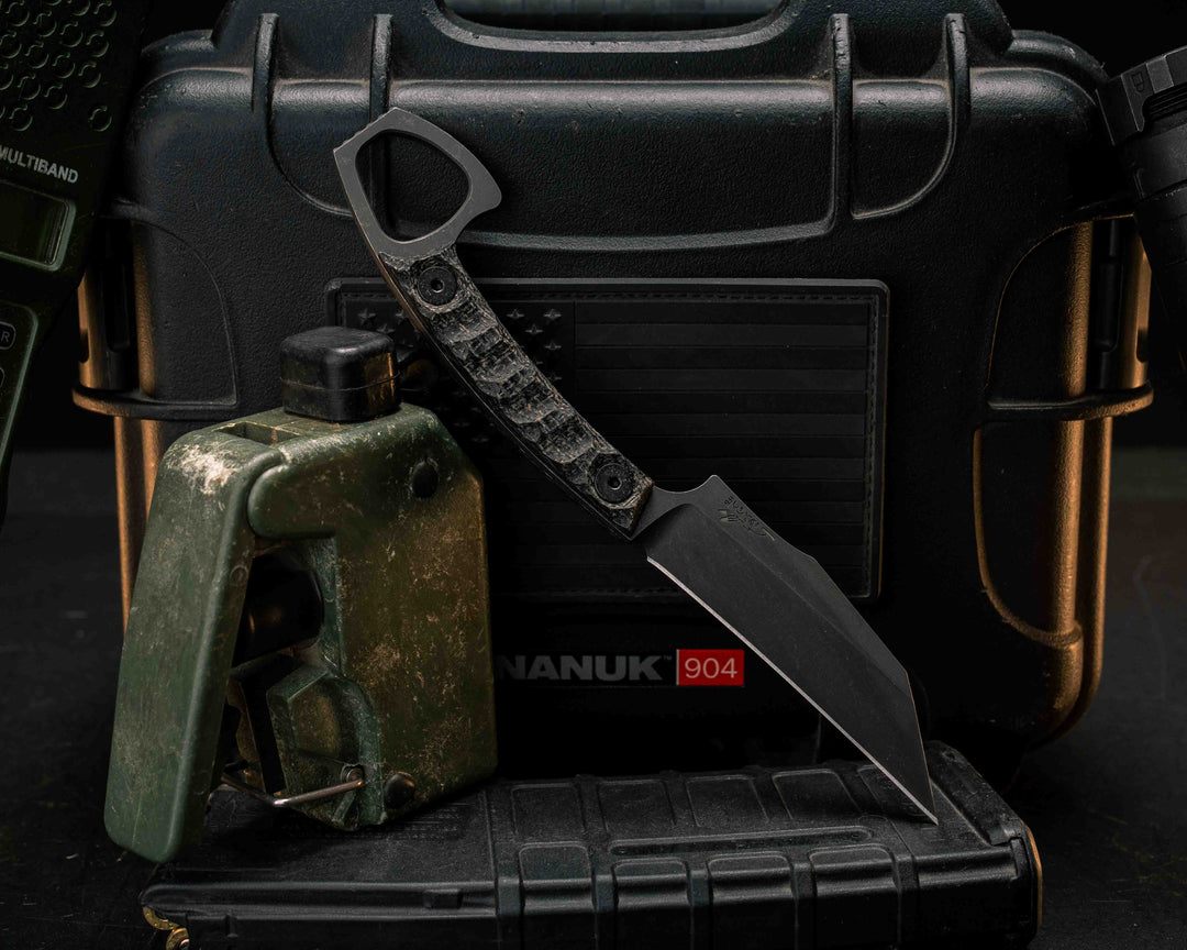 SOPHS- Black Burlap Micarta, Allen Bolts, Textured Grip