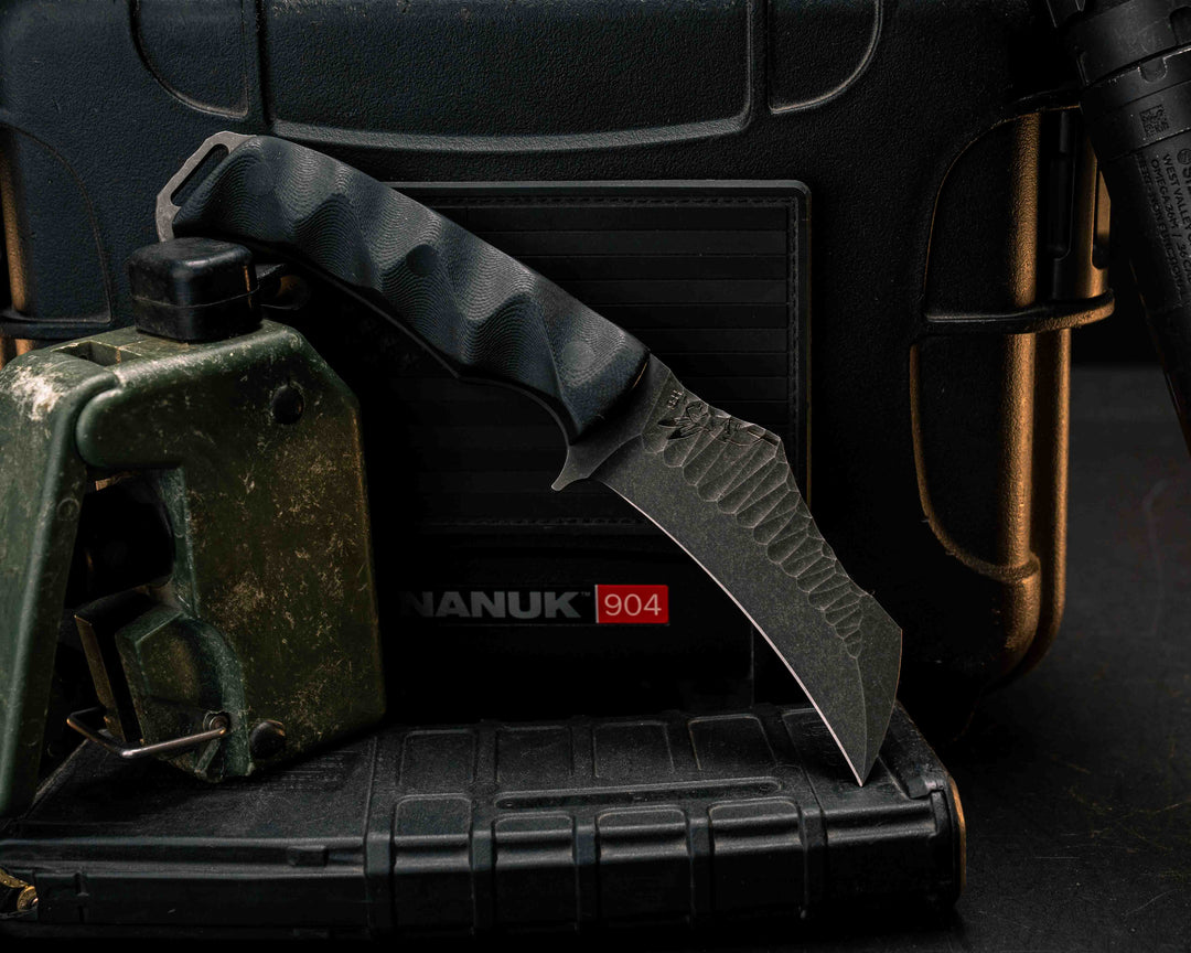 Vulture- Black G10, CF Pins, Textured Grip
