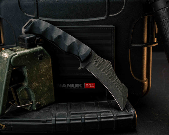 Vulture- Black G10, CF Pins, Textured Grip