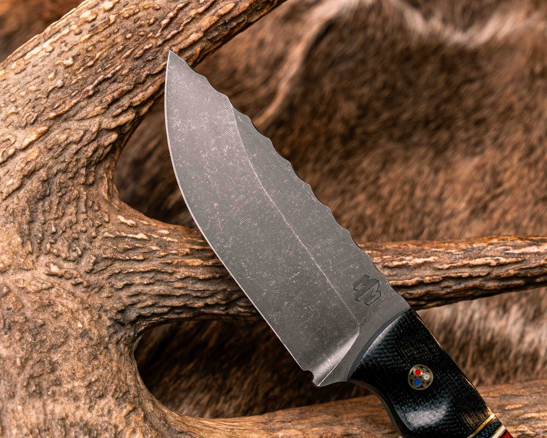 Cav Jr- Black Canvas Micarta, Black G10, Brass, Navy Canvas Micarta, White G10, Red Canvas Micarta Split, Patriot Mosaic Pins, Brass Lanyard Pin, Textured Grip