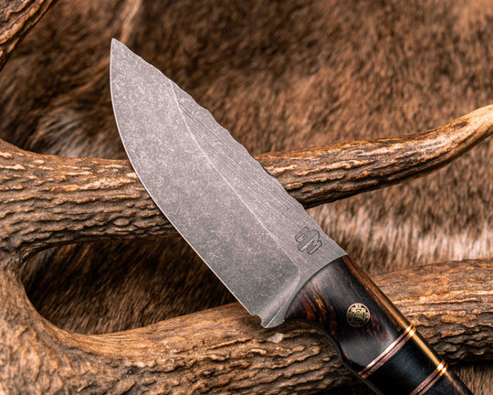 Cav Jr- Desert Ironwood, Black G10 and Copper, Split, Dyed Redwood, Mosaic Pins, Copper Lanyard Pin, Textured Grip