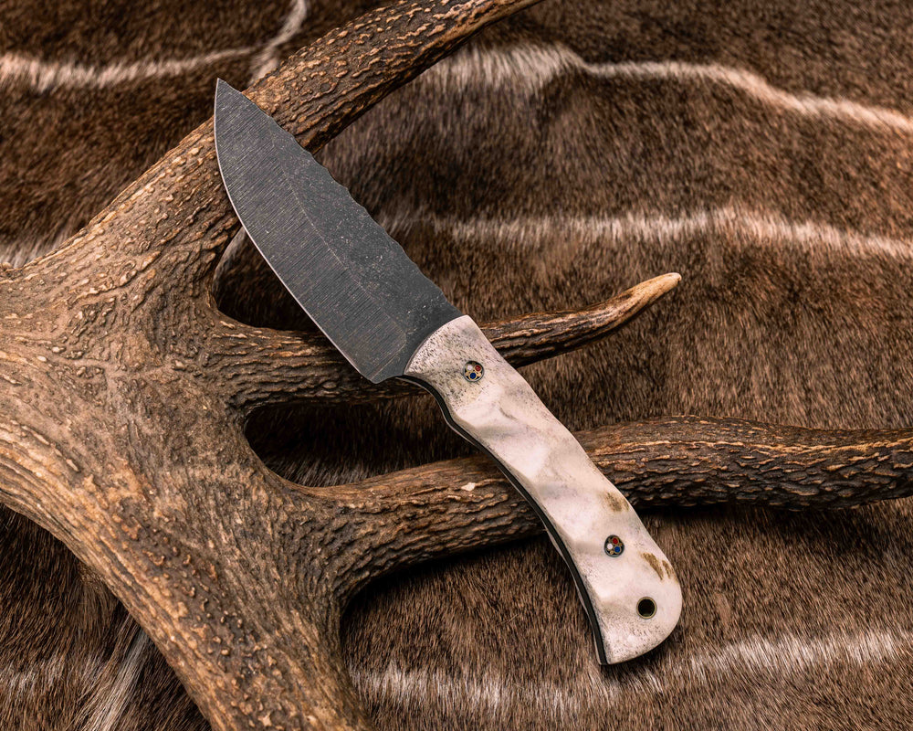 Cavner- Elk Antler, Patriot Mosaic Pins, Bronze Layard Pin, Textured Grip