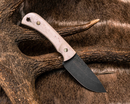 Cav Jr- Elk Antler, Mosaic Pins, Copper Lanyard Pin, Textured Grip