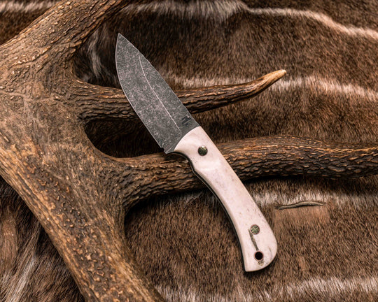 Cav Jr- Elk Antler, Mosaic Pins, Copper Lanyard Pin, Textured Grip