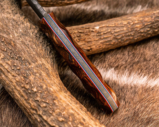 Feather Light- Desert Ironwood, Mosaic Pins, Copper Lanyard Pin, Textured Grip