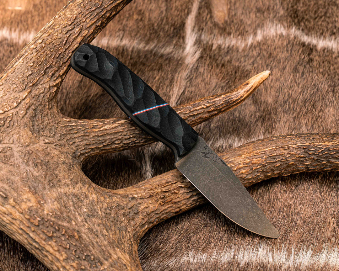 Feather Light- Black G10, Red, White and Blue G10 Split, CF Pins, CF Lanyard Pin, Textured Grip