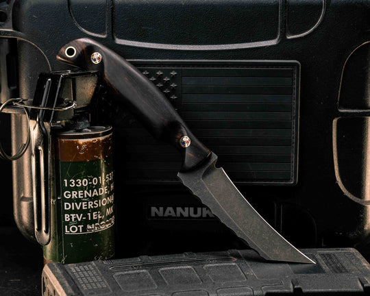 Draugr- Desert Ironwood, Patriot Mosaic Pins, Brass Lanyard Pin, Textured Grip
