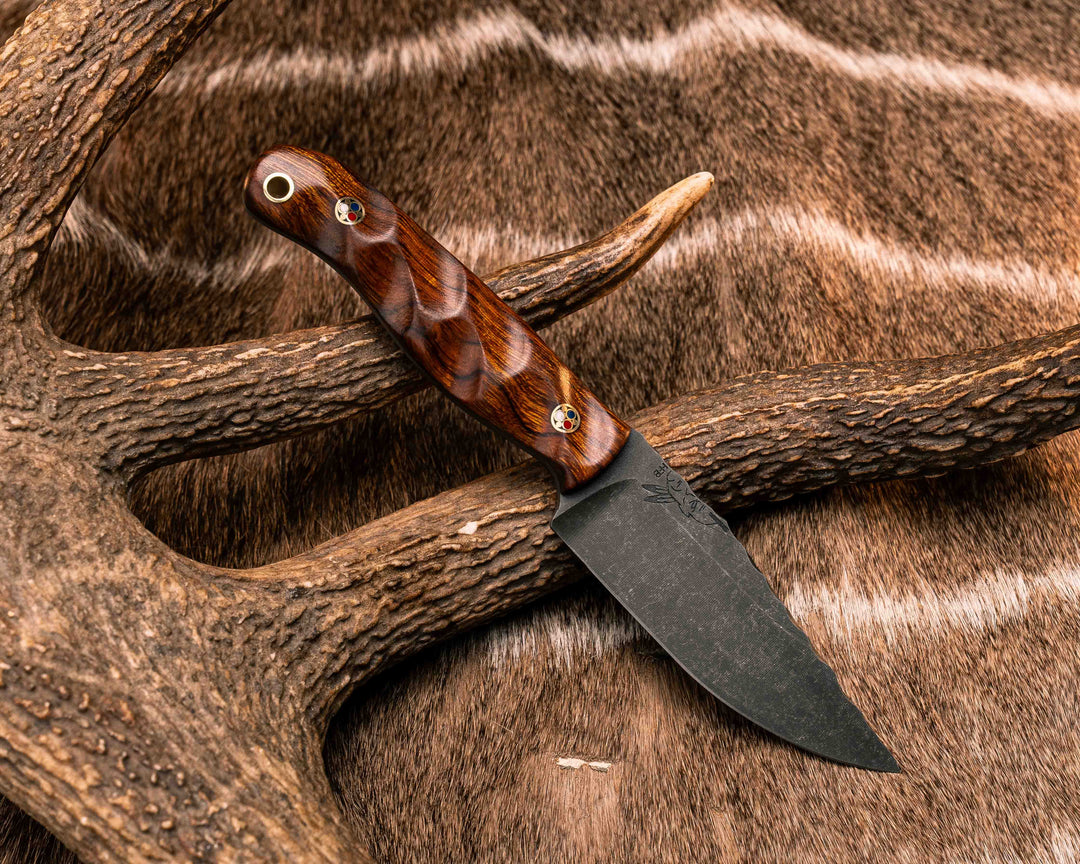 Feather Light- Desert Ironwood, Patriot Mosaic Pins, Brass Lanyard Pin, Textured Grip