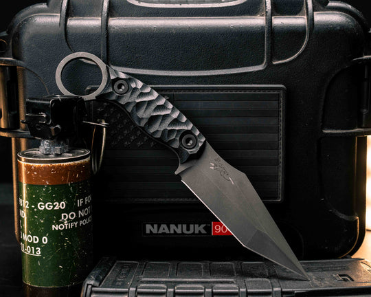 Ringed Tac Tanto- Black G10, Allen Bolts, Textured Grip
