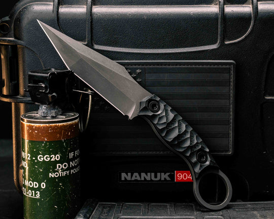 Ringed Tac Tanto- Black G10, Allen Bolts, Textured Grip