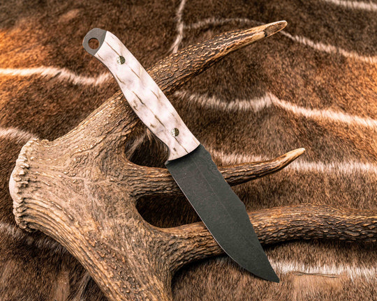Crow Scout- Elk Antler, Mosaic Pins, Textured Grip