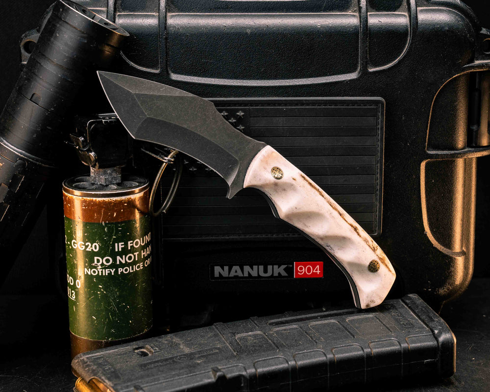 Buteo- Elk antler, Mosaic Pins, Textured Grip