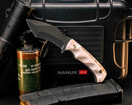 Buteo- Elk antler, Mosaic Pins, Textured Grip