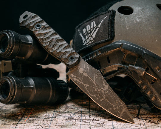 Field Knife- Black Canvas Micarta, Allen Bolts, Chaos Grip