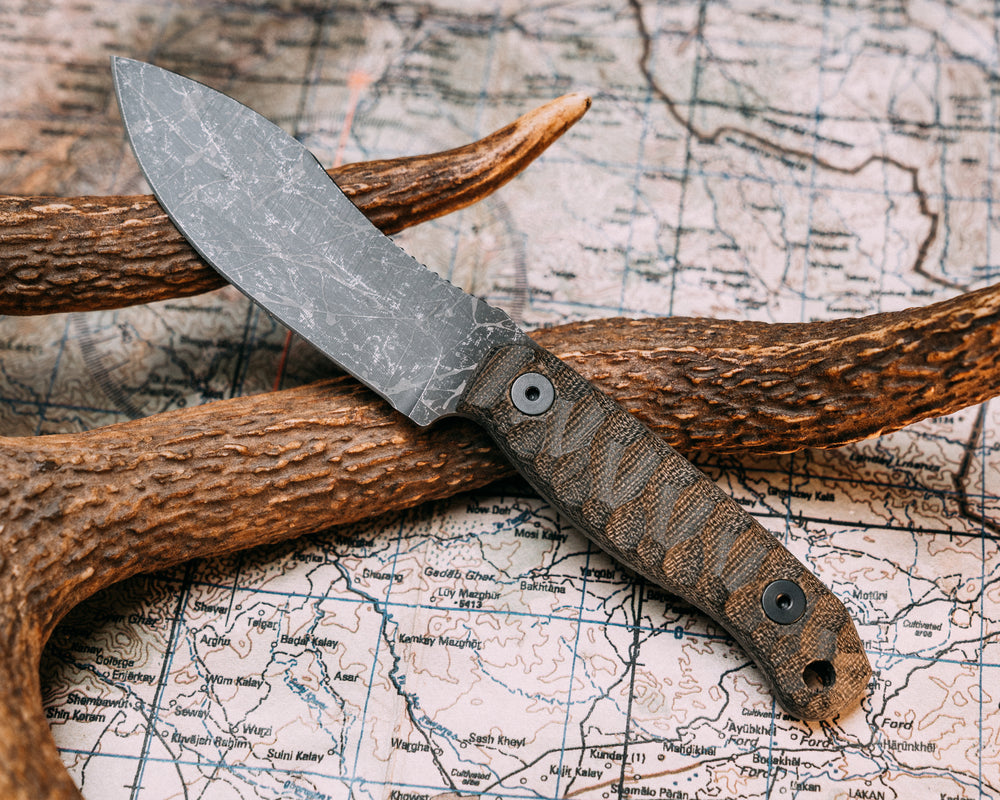 Skinner Jr - OD Green Canvas Micarta, Allen Bolts, Chaos Grip
