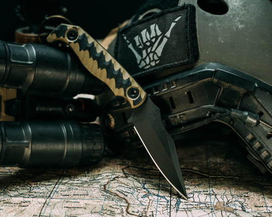 Custom EDC - OD Green and Black G10, Armor Black Cerakote, Allen Bolts, Chaos Grip