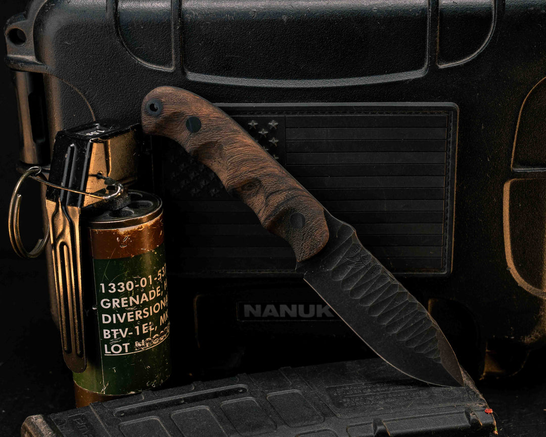 Disaster Cub- Bead Blasted Rustic Finish Desert Ironwood, CF Pins, CF Lanyard Pin, Textured Grip