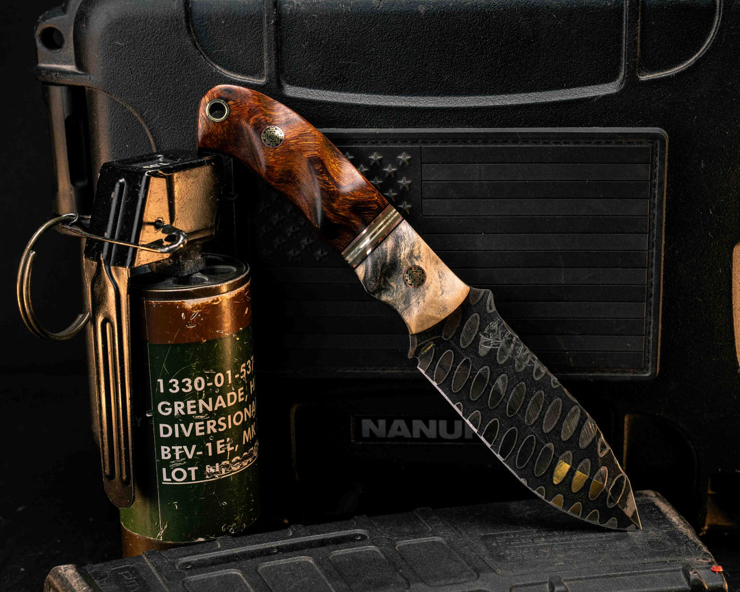 Disaster Cub- Buckeye Burl, Black G10, Copper, OD Green G10, White G10 and Copper Split, Desert Ironwood, Mosaic Pins, Brass Lanyard Pin, Textured Grip