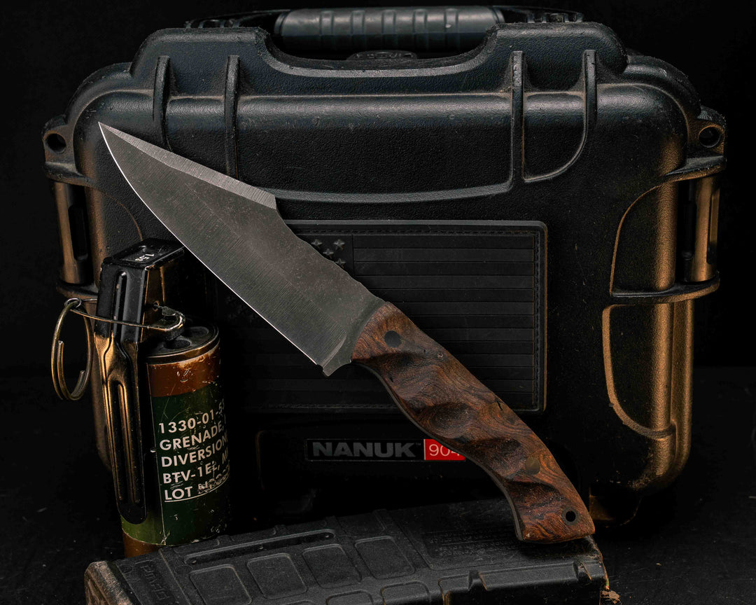 Widow Maker - Bead Blasted Rustic Finish Desert Ironwood, CF Pins, CF Lanyard Pin, Textured Grip