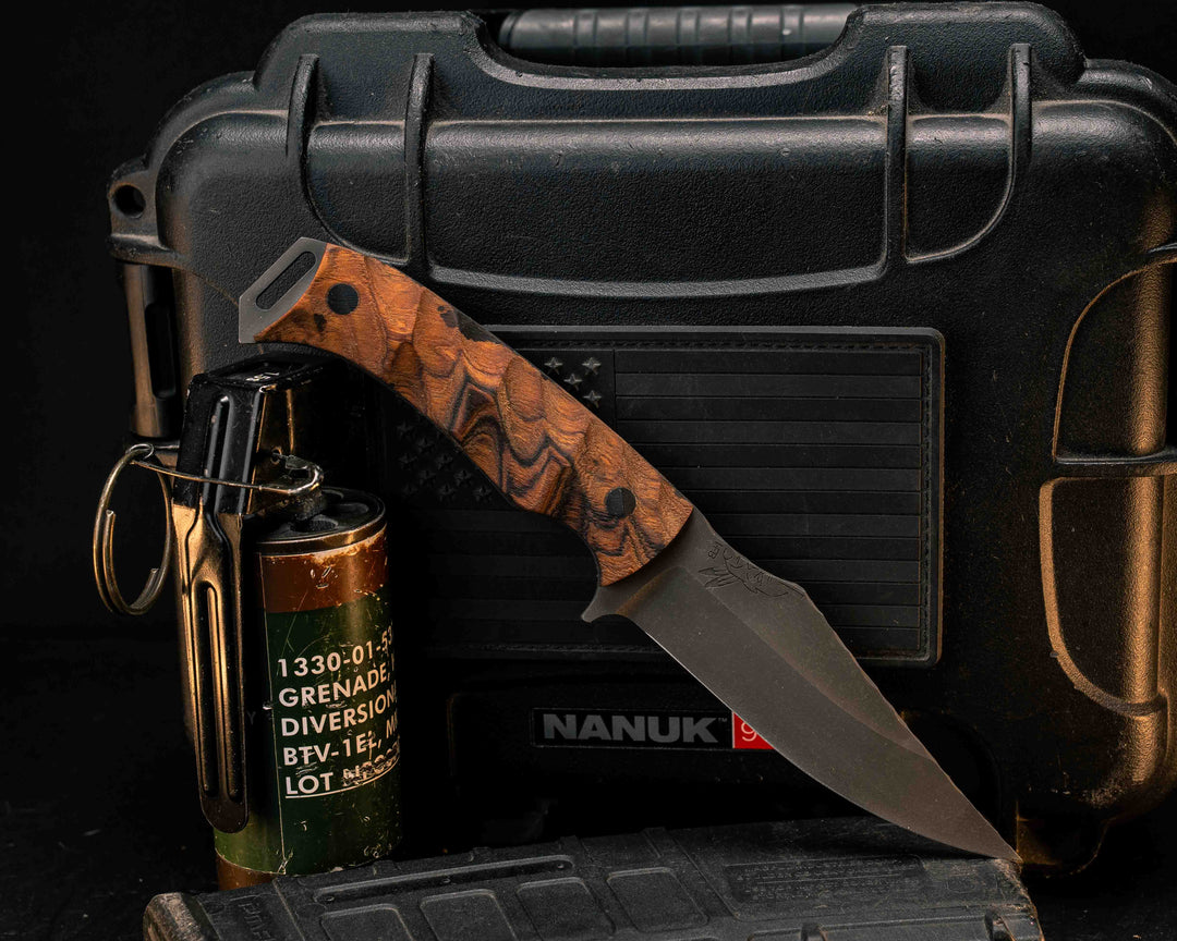 Tosahwi- Bead Blasted Rustic Finish Desert Ironwood, CF Pins, Textured Grip