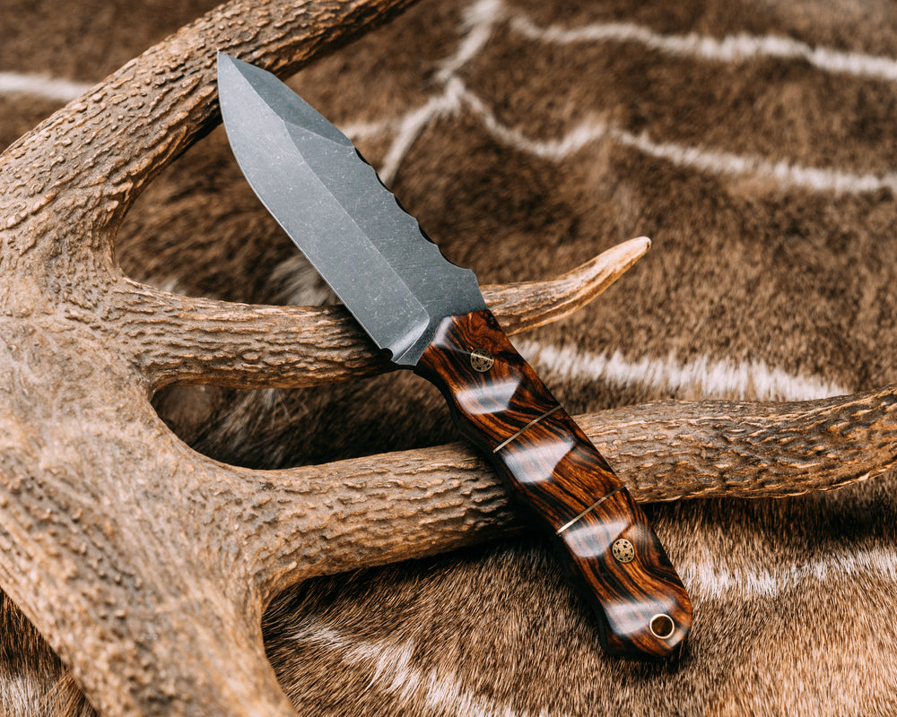 Disaster Jr- Desert Ironwood, Brass and Desert Ironwood split, Mosaic Pins, Brass Lanyard Pin, Textured Grip